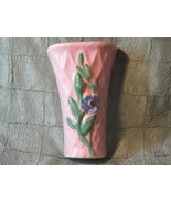 Morton Pottery Wall Pocket 1950'a Morning Glory, Wall Vase, Pink Pocket Vase - $30.00