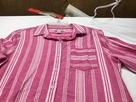 Tommy Bahama Pink Stripes Long Sleeve Button Up Shirt Sz S Small 55% Rayon - £11.86 GBP