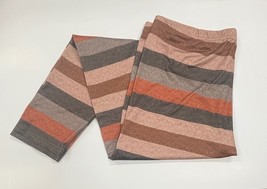 Brown Striped Women’s Stretch Leggings Plus Size 2XL - $213.82 MXN