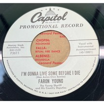 Faron Young I&#39;m Gonna Live Some Before I Die / I Miss You 45 Rockabilly Promo - £43.93 GBP