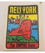 New York &quot;The Empire State&quot; Vintage Original Travel Water Decal Souvenir - $19.60