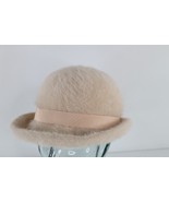 Vtg 90s Kangol Furgora Shag Angora Wool Blend Bowler Hat Cap Womens L Bl... - $59.35