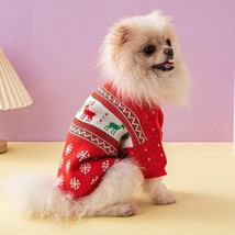 Festive Holiday Pet Sweater - Cozy Knitted Wool Christmas Dog Sweater With Elk A - £18.45 GBP