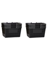 Shopping Basket Durable Black Plastic with Metal Handles Set of 10 - $1,858.53 MXN