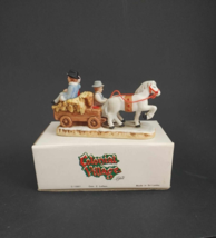 Vintage 1987 Lefton Colonial Village Hayride Figurine Christmas 6456 w/ Box - £9.28 GBP