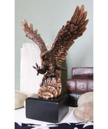 Aerial Bald Eagle Swooping With Talons Over Waves Bronze Electroplated F... - $1,094.95 MXN