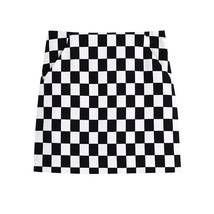 xikom 2021 Women Two pieces set Y2K Vintage black white Plaid Streetwear slim T- - £73.44 GBP