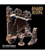 3D Printed Asgard Rising Ruined Tower -  Ragnarok D&amp;D - $44.90