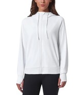 Mondetta Womens Hoodie White Full-Zip Pockets Thumbholes Moisture Wicking - $726.17 MXN