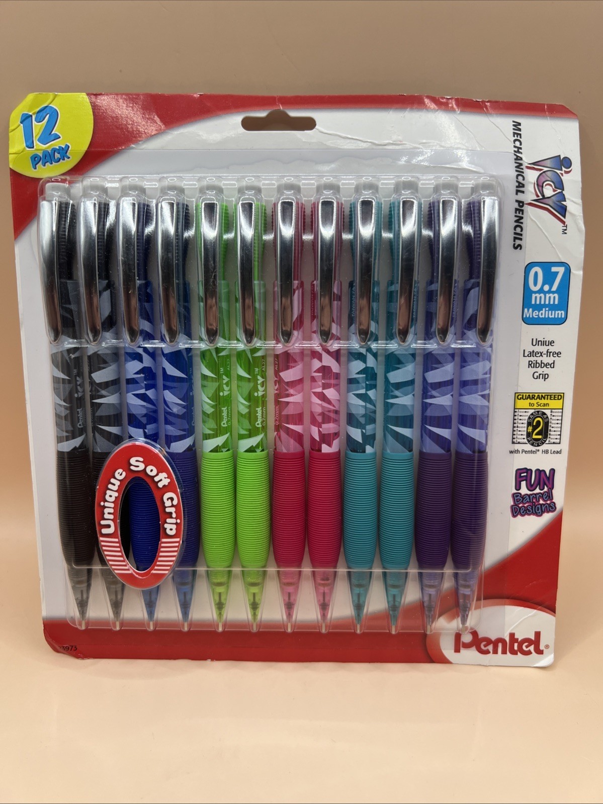 12 Pentel Razzle Dazzle Icy Automatic Pencil 0.7 mm Assorted Barrel Colors NEW Item image 3