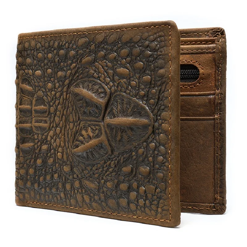 Luxury Man Coin Purse Genuine Crocodile Leather Alligator Skin Bifold Wallet Men - $104.86