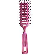 Pink Unbranded Vented Brush With Black Ball Tip 7 Inches Long USA Made - $10.24