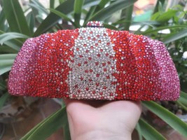 Women 2022 New Red Mixed Rose Red Color Crystal  Evening Bags For Wedding/Party/ - £169.19 GBP