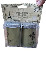 Shakers with Handle Set, Fleur De Lis Salt And Pepper Parisian New In Pkg - $4.19