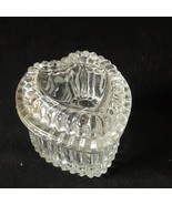 VTG Homco Home Interiors Ridged Lidded Heart Shaped Trinket Box Clear Gl... - $16.28 CAD