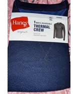 Hanes Originals ~ Thermal Top Shirt Base Layer Long John Navy Blue Waffl... - $22.90 CAD