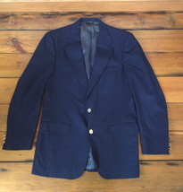 Vtg Burberry Prorsum Nordstrom Navy Blue 100% Wool Suit Jacket Blazer 44&quot; - £157.26 GBP