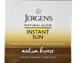 Jergens Natural Glow Instant Sun Medium Bronze Sunless Tanning Towelettes - £17.57 GBP