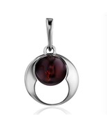 Natural Amber pendant, Sterling silver 925, Stamped, Rhodium plating, ch... - $17.82