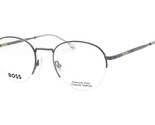 Hugo Boss 1448 R81 Matte Gray Men’s Half Rim Eyeglasses 51-21-145 W/Case - $69.00