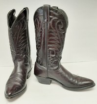 Laredo Boots Western Cowboy Leather USA Burgandy Wine USA Men&#39;s 9 D VTG ... - £55.20 GBP