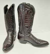 Laredo Boots Western Cowboy Leather USA Burgandy Wine USA Men&#39;s 9 D VTG ... - £54.87 GBP