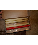 Partylite Ivory and Red Tapers 10&quot; Party Lite - £7.96 GBP
