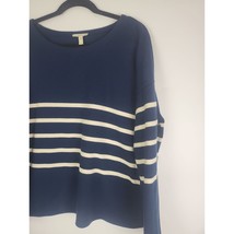 Eileen Fisher Sweater L Womens Blue White Striped Long Sleeve Organic Cotton - £34.73 GBP