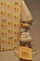 Precious Moments - Nobody&#39;s Perfect E-9268 - Boy Dunce Cap Sitting on Stool - £13.61 GBP