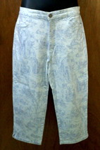 Bill Blass Capri Pants Toile Pattern 1990s Designer Brand Stretch Sz 8P 8 Petite - £31.41 GBP