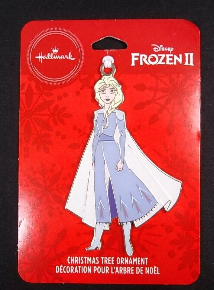 Hallmark Frozen II Elsa flat metal Christmas ornament on card NEW - $6.60