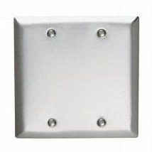 Pass &amp; Seymour/Legrand 2-Gang Stainless Steel Blank Wall Plate - £5.98 GBP