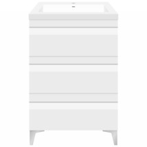 24 W Freestanding Modern White Vanity LV8B-24W with Square Sink Top - £675.03 GBP