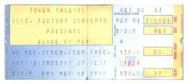 Alice Cooper Concerto Ticket Stub Marzo 9 1990 Philadelphia Pennsylvania - £35.68 GBP
