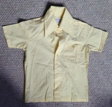 Vintage Boys Button Up JC Penney Size 5 Yellow Dress Shirt Short Sleeve Cute - £9.50 GBP