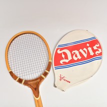 Davis Imperial Wood Tennis Racquet Leather Grip 4 3/8 Vintage Collectible + Case - £29.28 GBP