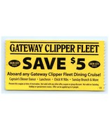 Vintage Gateway Clipper Fleet Iron City Shuttle Pass Coupon - $9.88