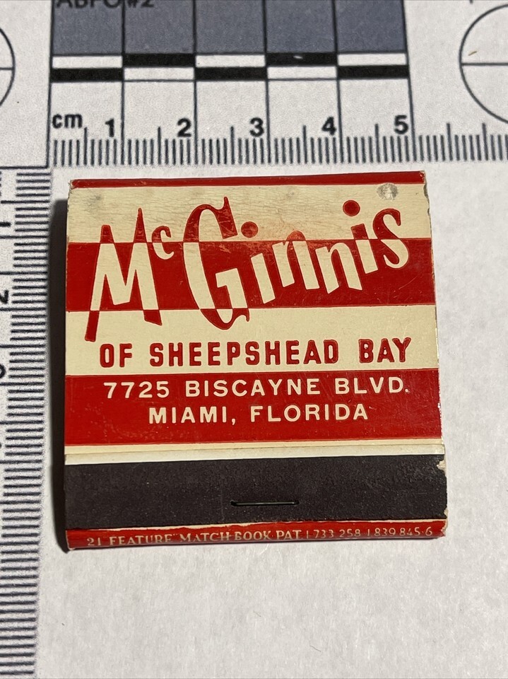 Vintage Feature Matchbook Cover Front Strike McGinnis Restaurant Miami FL - $34.65 Vintage Feature Matchbook Cover Front Strike McGinnis Restaurant Miami FL - $34.65