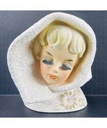 Rubens Lady Head Vase  Snow White METALLIC Gold Accent Eyelash Planter C... - £126.16 GBP