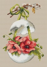 Easter Egg Cross Stitch Kitchen Pattern pdf - Floral Cross Stitch Easter... - $6.39