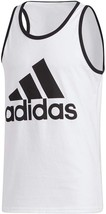 adidas Men&#39;s Badge Of Sport Logo Graphic Tank White-Black-Small - £14.18 GBP