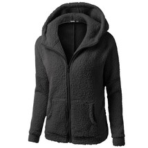 Autumn Zipper Hooded Sweatshirts Women Winter Warm Fuzzy Fleece Jackets Coat Lon - £48.93 GBP