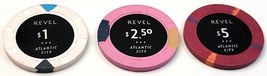 (3) Revel Casino Chip Sample Set - Atlantic City, New Jersey - 2012 - 3 ... - £60.51 GBP