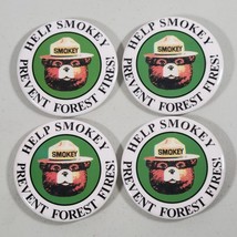 Smokey The Bear Help Prevent Forest Fires Button Pin National Park Service (x4) - £19.64 GBP