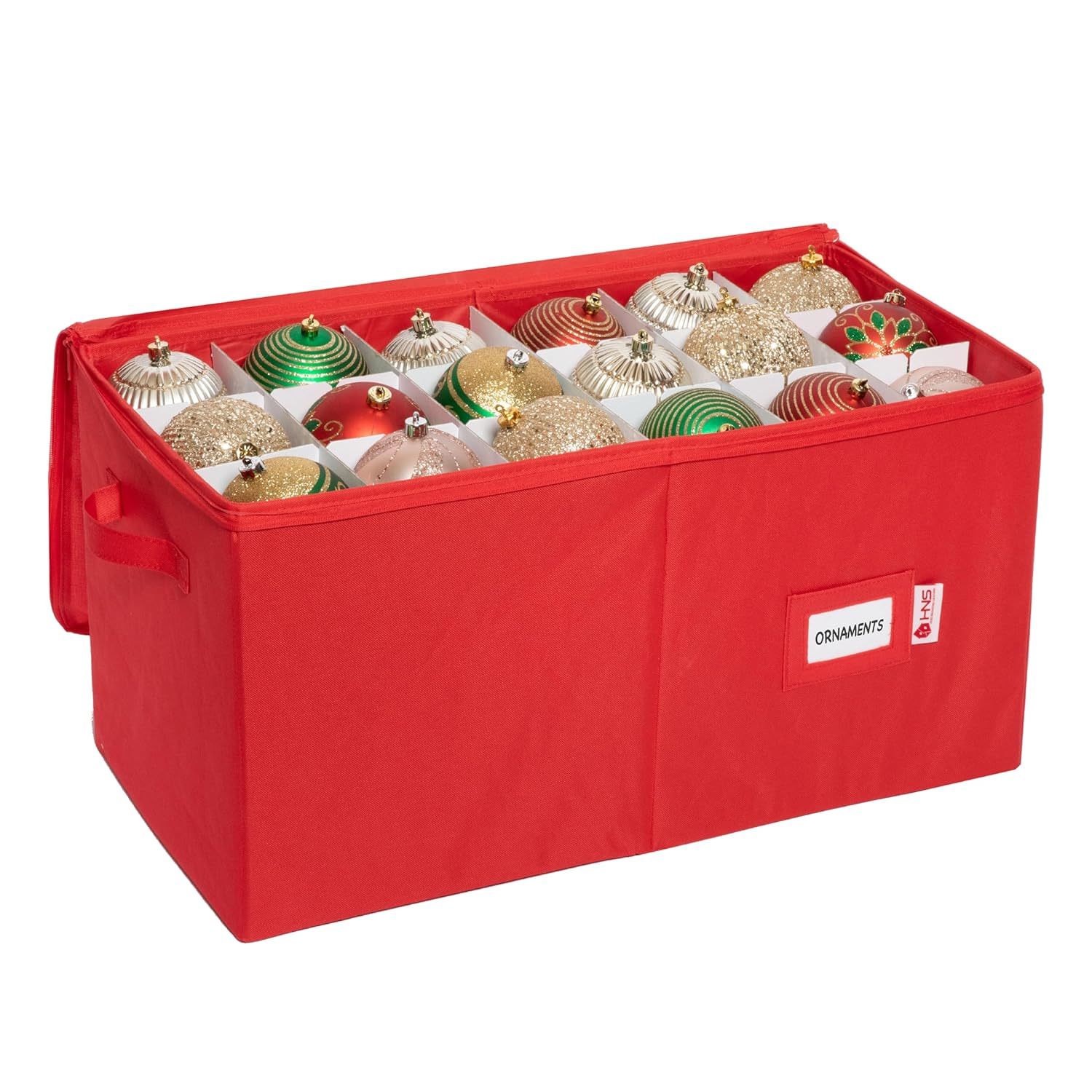 Christmas Ornament Storage Container With Dividers -Box Stores Up To 54-4" Ornam