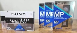 Lot of 5 Blank Sealed Sony Metal 8mm Video Tapes P6-120MP &amp; 30MP New-Sealed - £19.37 GBP