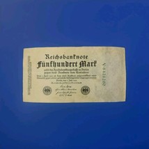 1922 GERMANY BANKNOTE 500 Mark Paper Note German Money Europe Currency - £10.93 GBP