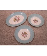 3 VINTAGE ANTIQUE CUNNINGHAM &amp; PICKETT HAND DECORATED DANUBE DISHES &amp; PL... - $23.26