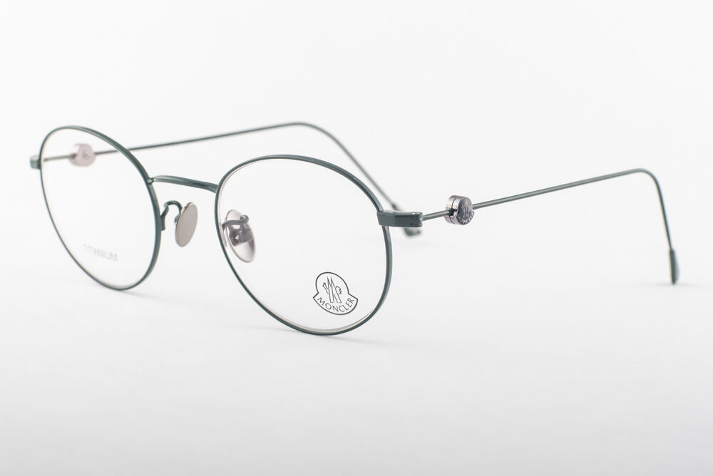 MONCLER MC005-V04 Green Round Titanium Eyeglasses MC 005-V04