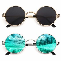 E01 Lennon Polarized Sunglasses For Women Men Circle Round Retro Vintage Sun Gla - £23.62 GBP